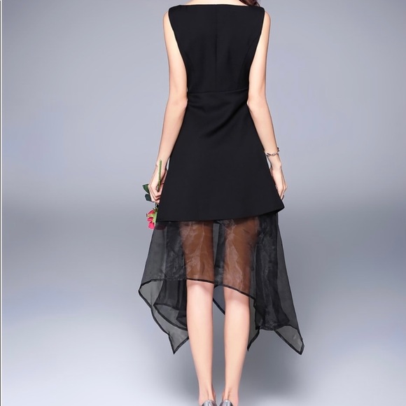 Asymmetric Tulle detail dress - Picture 2 of 2